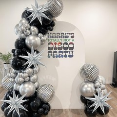 9 Pcs Silver Foil Balloons 22 Inch Metallic Silver Disco Balloons Chrome Expl…