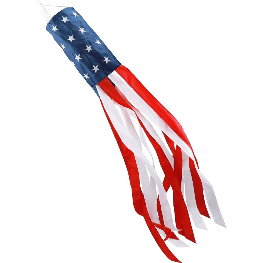 Outdoor Windsock 60 Inch American Flag Patriotic Decor Heavy Duty