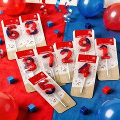 laackys Red Blue Spider 5th Birthday Candles, 1.9 inches x 4.5 inches, 5