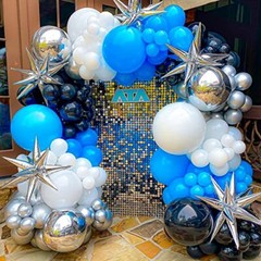 129pcs Light Balloons Different Sizes 18 12 10 5 Inch for Garland Arch Blue