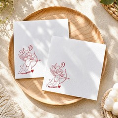 Personalized Wedding Napkins Cupid Design Custom Cocktail Decor SATTNA0720