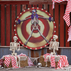 62 3/4″ Clown Skeleton Target Ready-to-Hang Halloween Decoration