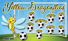 Dragonflies – Soccer Team Banner – (3ft x5ft) Your Team Name and Custom Design