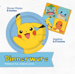 Pokemon Birthday Decorations Party Supplies for 16 – Officially Licensed Banner,