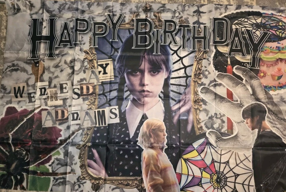 Wednesday Themed Happy Birthday Party Pack With 3×5 Ft Banner