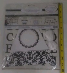 Party Banner Kit Personalized Amscan Black White Polka Dots Floral Scroll Create