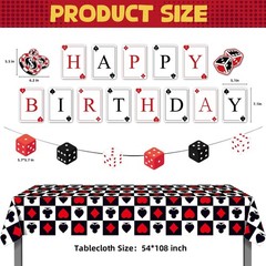 Casino Poker Party Decorations Set, Banner, Tablecloth, Centerpieces and Hang…