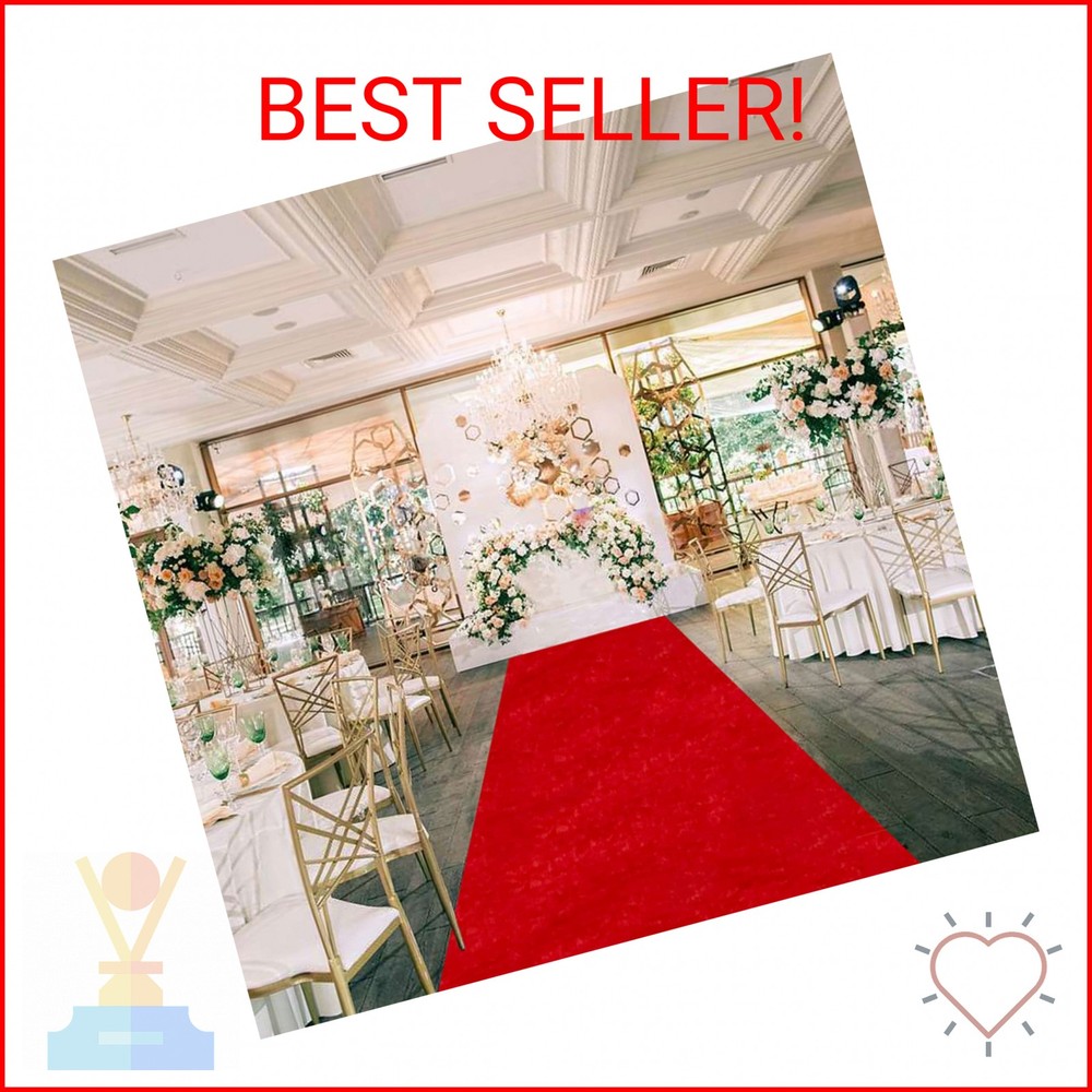 Red Carpet Runner for Party Wedding Aisle Decorations 4FTx15FT Aisle Runners for