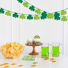St Patricks Day Decorations 5 Pack Shamrock Clover Felt Banner Garland