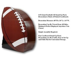 Giant 4-Ft Football 2-Sided Cardboard Stand-Up Sports Photo Op Party Decor #611
