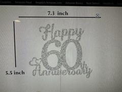 Silver Glitter Happy 60th Anniversary Cake Topper & 9pc. Honeycomb Centerpieces