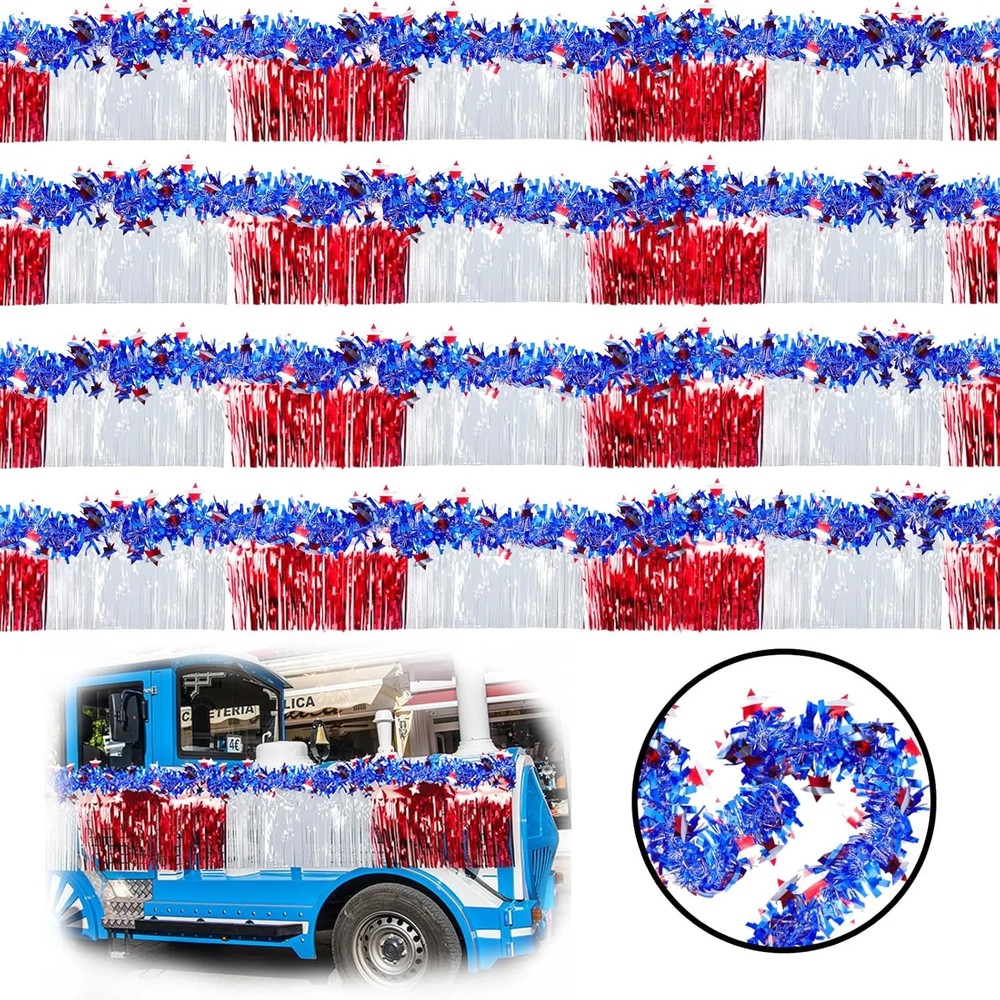 8 Pcs 4th of July Parade Float Patriotic Decorations, Independence Day Red White