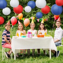 colorful paper lanterns (Red-Blue-White)