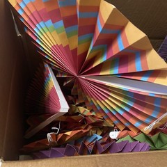 30 Colorful Hanging Paper Fan round Wheel Disc for Fiesta Party Supplies