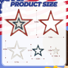 4th of July Table Decorations, Red White Blue Stars Decorations Set of 4, Ret…