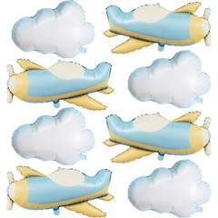 Airplane-Balloons Cloud-Balloon 8PCS 31in Matte Airplane Foil Balloon 30in Cl…