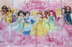 Disney Princess Themed Birthday Banner 5ft x 3ft NEW «Happy Birthday» Pink
