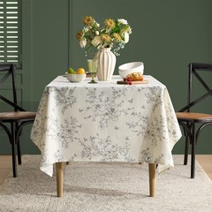 OMMATO Linen Floral Tablecloths Rectangular Farmhouse Vintage French Rustic Tabl