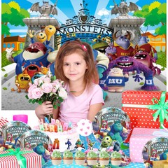 Monsters University Party Supplies Set Plates Balloons Cake Toppers Banner