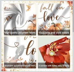 Mocsicka Fall Wedding Floral Pumpkin Polyester Backdrop 6ft x 3.6ft