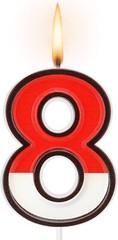 Cartoon Red and White Birthday Cake Candle Anime Candles Numeral