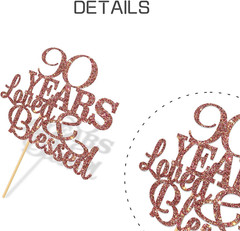 90 Years Blessed & Loved Cake Topper 90Th Birthday Cake Topper Marriage Annivers
