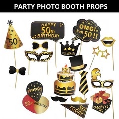 50th Birthday Photo Booth Props, Inflatable Photo Booth Frame, Giant Black Go…