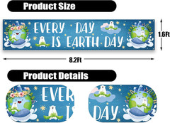 Earth Day Banner Eco Natural Decorations 1.6 8.2Ft (50Cm250Cm) Polyester Fabric