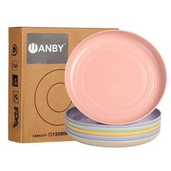 CAMBUY Wheat Straw Plates Lightweight Unbreakable Small, Small Multicolour
