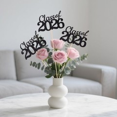 12 Pcs Class of 2026 Graduation Decorations, Table Centerpieces Grad Black