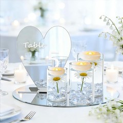 8 PCS Centerpieces Decoration for Wedding Table, 3MM Thick Acrylic Round Mirr…