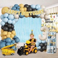 290PCS Construction Themed 3rd Birthday Party Supplies-Serves 25