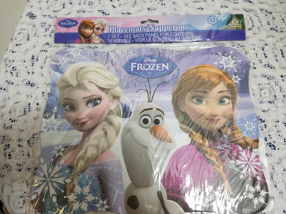 New Disney FROZEN Anna, Elsa & Olaf Party Placemats 12ct