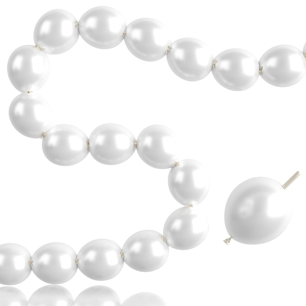 Pearl White Linking Balloons,100pcs 6 Inch Quick Link Long Balloons for Tying…