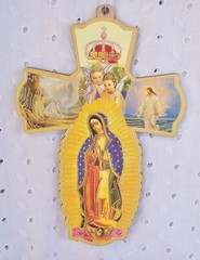 CROSS WOOD – VIRGIN MARY GUADALUPE – OR ST JUDE ITALIAN-FREE SHIPPING- U-CHOOSE