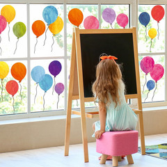 9 Sheet Colorful Balloons Window Clings Stickers Watercolor Balloons Double-Side