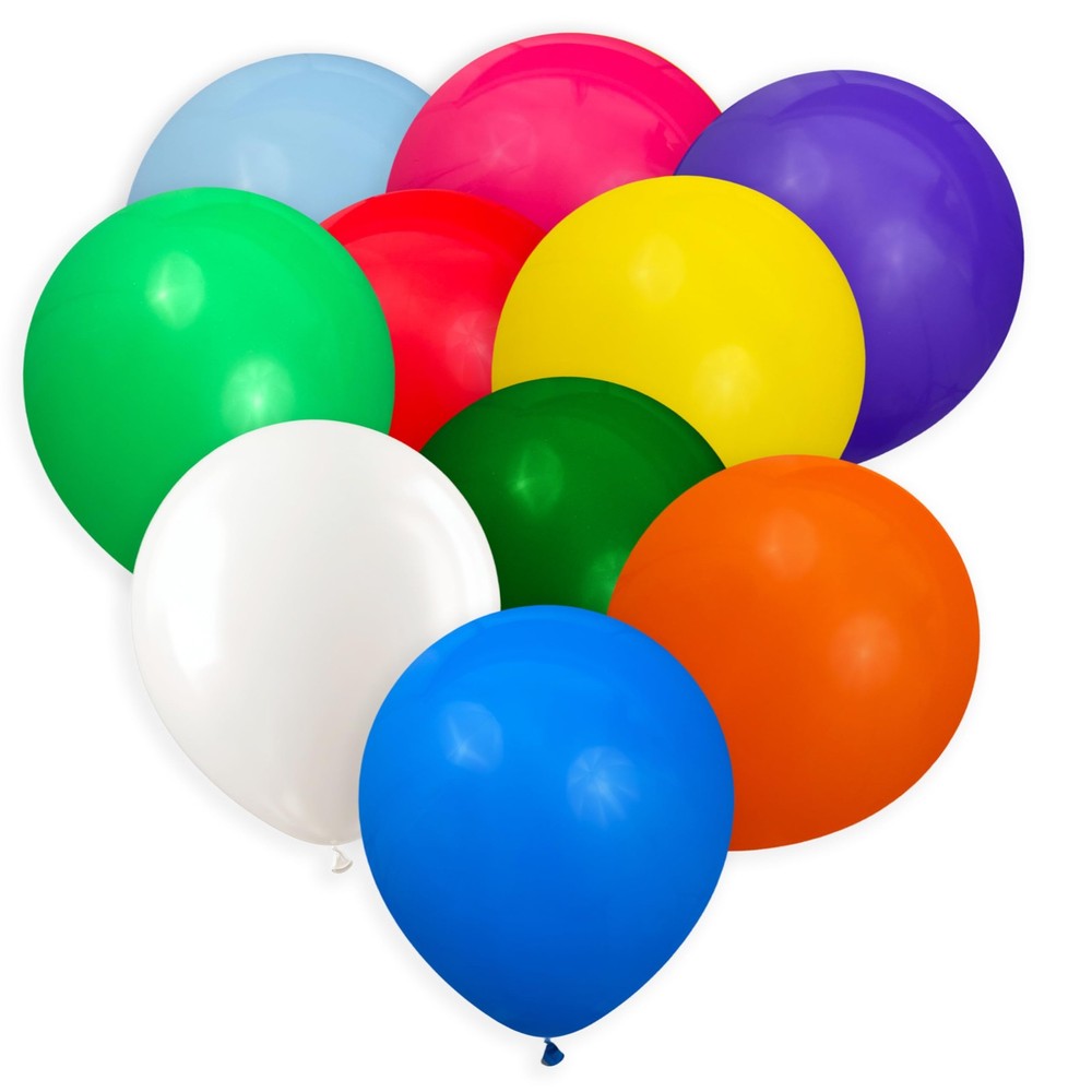 Balloons Assorted Colors, 100 Pack, 12 Inch Rainbow Balloons, 10 Color Balloo…