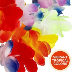 50PCS Collar de flores para decoración de fiesta de Lei hawaiano,vacaciones