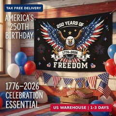 250th Anniversary Decorations – 4th of July Backdrop for 1776-2026 America Merch