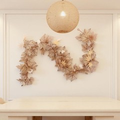 2PCS 5.6FT Neutral Fall Garland,Artificial Maple Leaves White Garland with Pu…