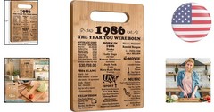 40th Birthday Cutting Board Gift – 1986 Decor for Women & Men, 12″L x 7.7″W