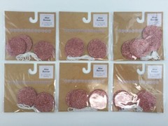 Mini 24″ Party Banner Decor Craft Scrapbook Rose Gold Pink Glitter Circles 6 Pks