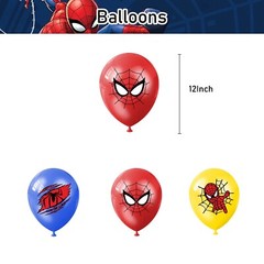 Spiderman Theme Birthday Party Decorate Supplies，Balloon Banner Cake Toppers Set
