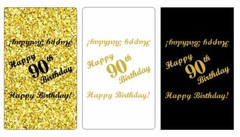 90th Birthday Miniatures Candy Bar Wrapper, (Set of 60) Mini Candy Bar Stickers