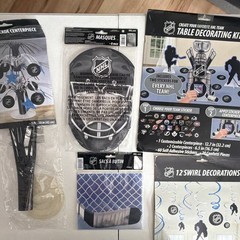 DesignWare NHL Hockey Table Decorating Kit Multicolor Paper Plastic Foil Party