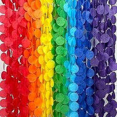 205Ft Rainbow Party Decorations Big Polka Dots Tissue Paper Backdrop Streamer