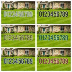24” Yard Card Numbers Set, 10pc Yard Letters in Bebas Font, Includes Stakes