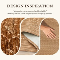 2×3 Textured Washable Entry Rug, Natural Woven Low-Profile Door Mat with Non-…