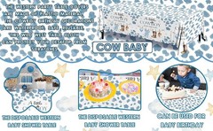 Little Cowboy Baby Shower Decorations-3pcs Western Tablecloth Cowboy Table Cover