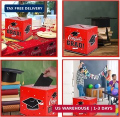 Gatherfun Graduation Decorations 2026 Grad Card Box for Gift Graduation Party Fa